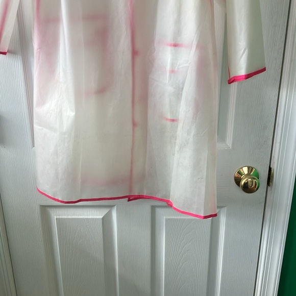 Fit rite clear the pvc hooded raincoat with pink accents 7/8 girls - Picture 7 of 8